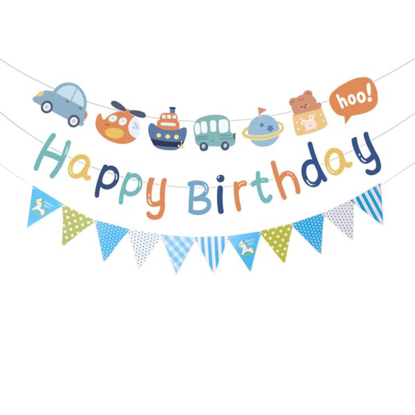 Baby boy paper party garland for birthday party