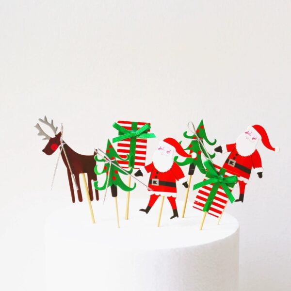 Christmas theme cupcake toppers 24pcs