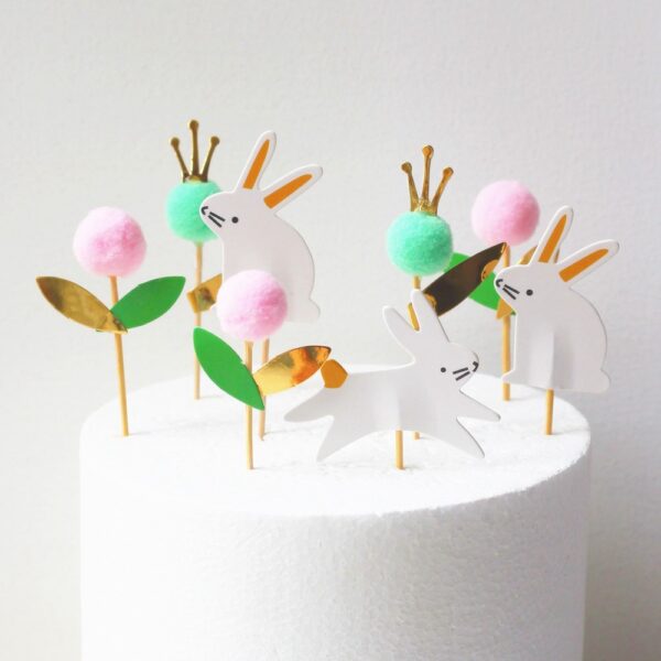 Easter Bunny cake decoration toppers cupcake toppers 24pcs