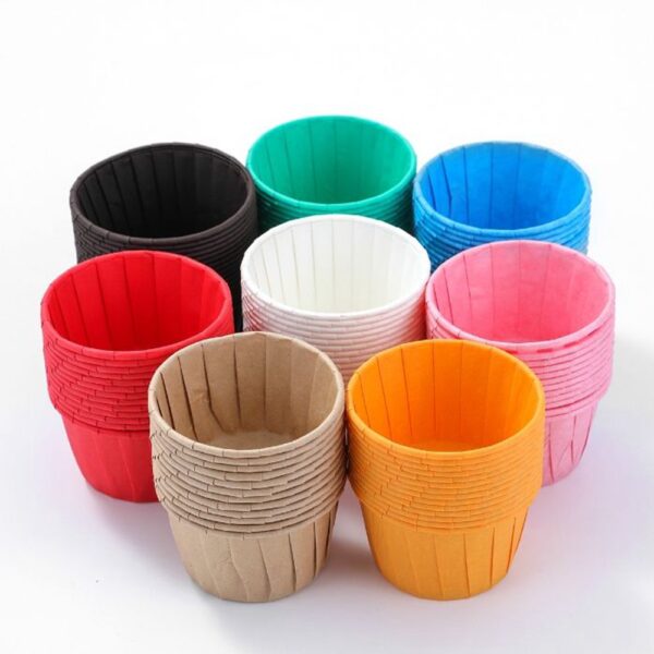 Multi Color 54CM 80gsm Grease Proof Paper Muffin Cupcake White Brown Rolled Rim Cup Natural Blue Cake Cups for Baking Cake