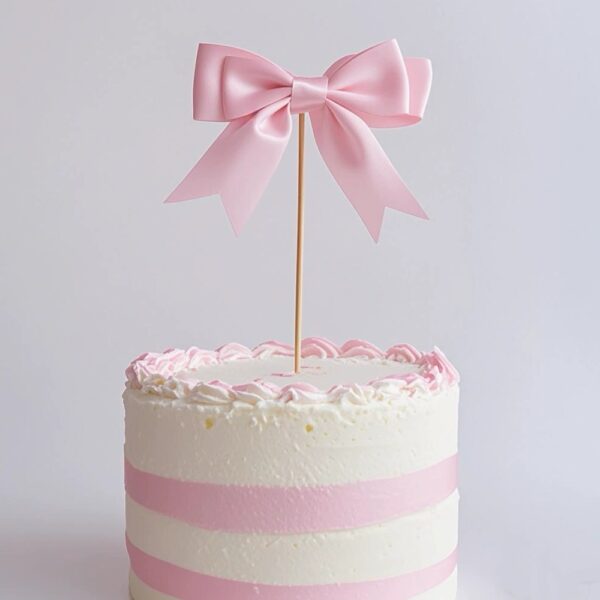 Pinck bowknot cake decoration toppers