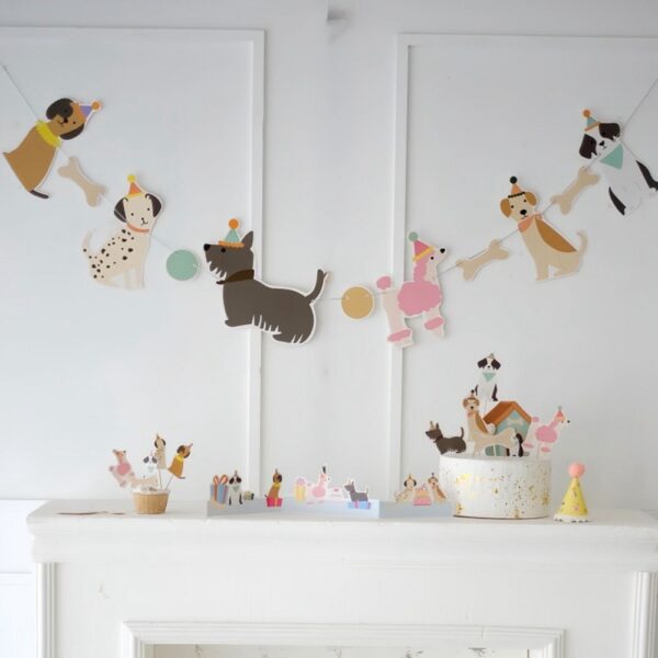 Puppy paper party garland for birthday party