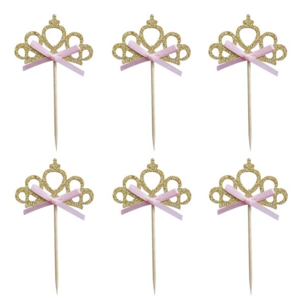 Queen's crown cupcake toppers cake decorations 24pcs