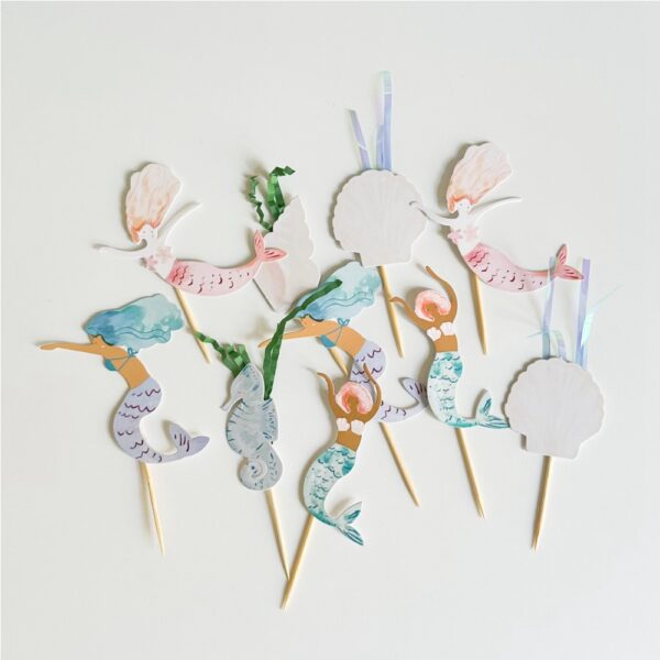 mermaid cupcake toppers 24pcs